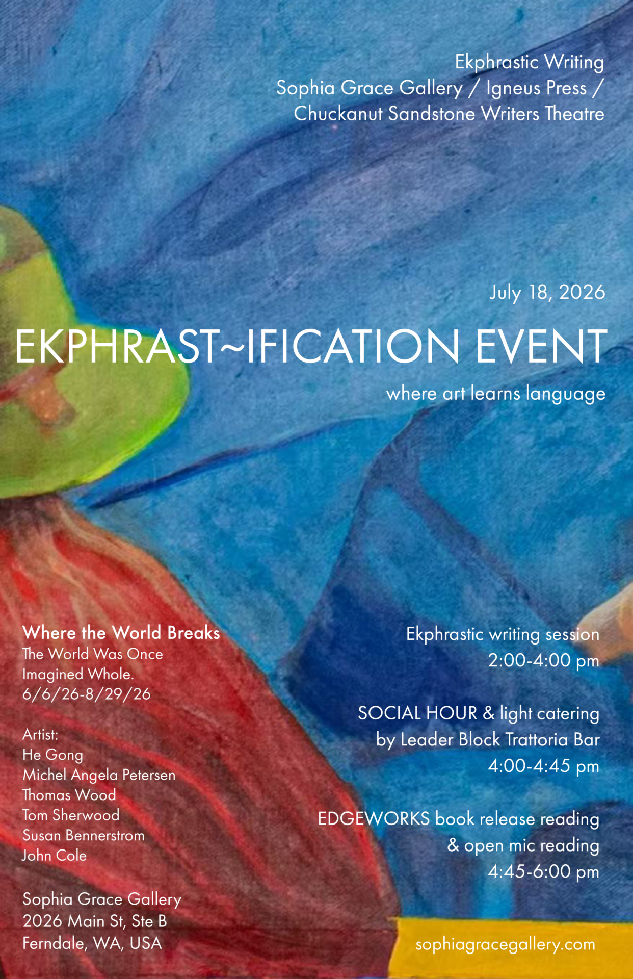 Ekphrasti-fication Event Poster July 18 2-6 pm