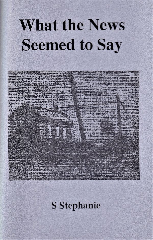 Cover of "What the News Seemed to Say," a collection of poems by S. Stephanie (2015), featuring a textured image of a building and trees.